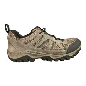 Merrell Oakcreek Boulder Hiking  Shoes Mens Size 9W Tan Green Trail Outdoor